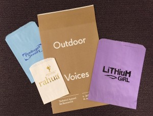 Bags: Custom foil hot stamped retail merchandise and shipping