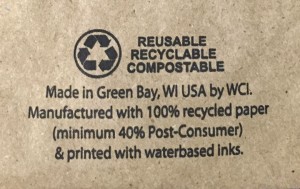 Recycled Natural bags printed with Compliant Bottom Print