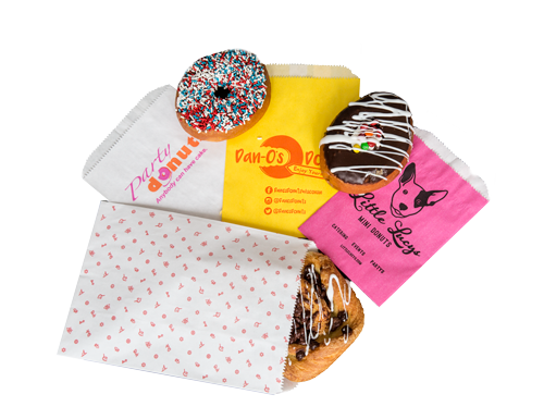 Printed glassine lined bags for donuts