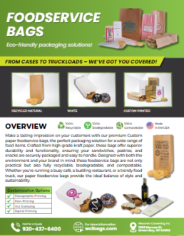 Preview image of product flyer for paper food service bags.