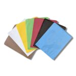 Image of flat paper merchandise bags in various colors.