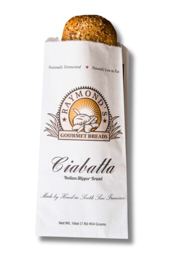 Image of a custom printed paper bread bag.