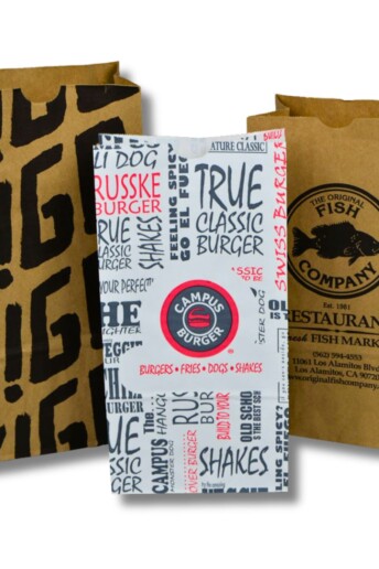 Image of custom printed paper SOS bags.