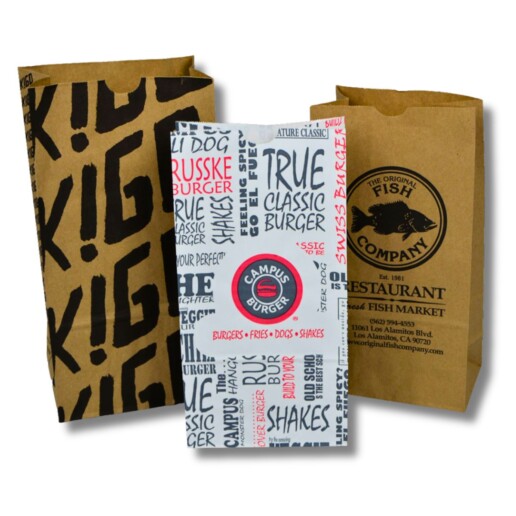 Image of custom printed paper SOS bags.