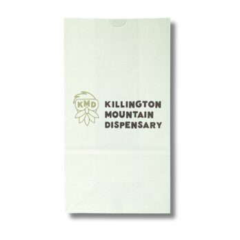 Photo of a printed pharmacy rx paper bag.