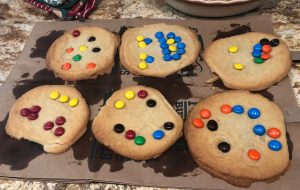 Cookies on grocery style paper bag