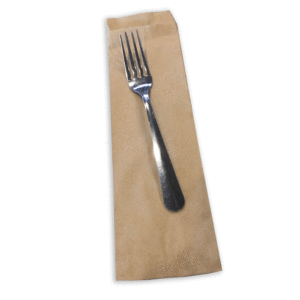 Paper silverware cutlery bag with fork
