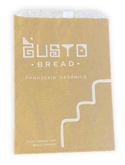 Natural kraft glassine lined gourmet bag printed with white ink
