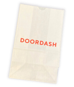 Custom printed carryout sos bag door dash