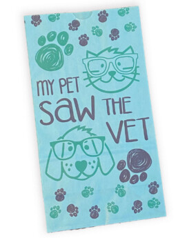 Colorful custom printed SOS bags veterinary office