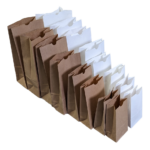 Image of natural and white paper SOS bags from Wisconsin Converting, Inc.