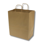 Image of a recycled natural handled shopping paper bag.