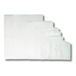 Image of white paper merchandise bags in various sizes.
