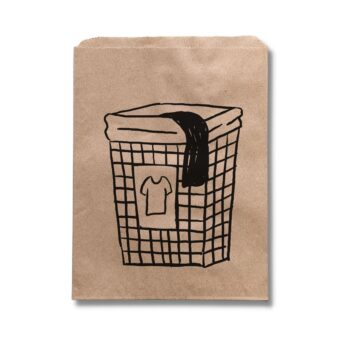 Photo of a paper laundry bag.