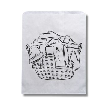 Photo of a paper laundry bag.