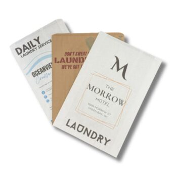 Photo of multiple paper laundry bags.