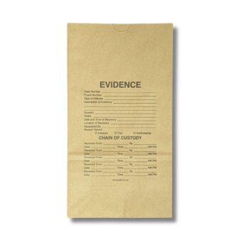 Photo of paper evidence bag.