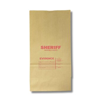 Photo of paper evidence bag in recycled natural.