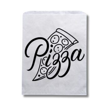 Photo of a paper pizza bag.