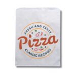 Photo of a paper pizza bag.