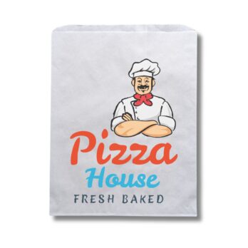 Photo of a paper pizza bag.