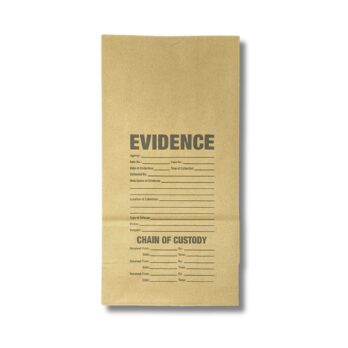 Photo of printed paper evidence bag.