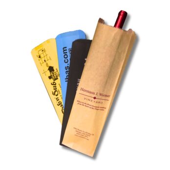 Photo of paper wine and liquor bags.