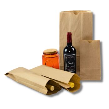 Photo of paper wine and liquor bags.