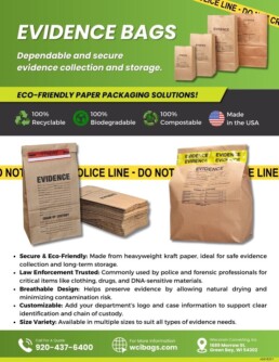 Preview image of a flyer for paper evidence bags.