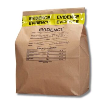 Image of a sealed large paper evidence bag.