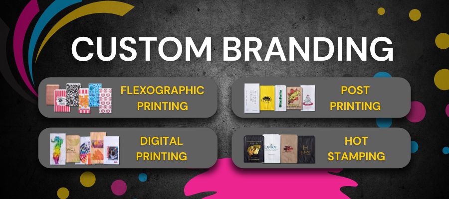 Image of various printing methods for customized branding.