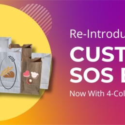 Image of custom printed paper SOS Bags.