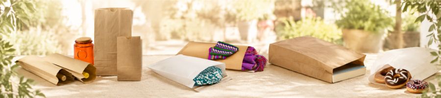 Paper packaging options for retail.
