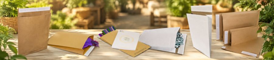 Recyclable paper mailers and shipping bags.